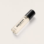 ENCRYPT liquid cologne bottle, angled side view